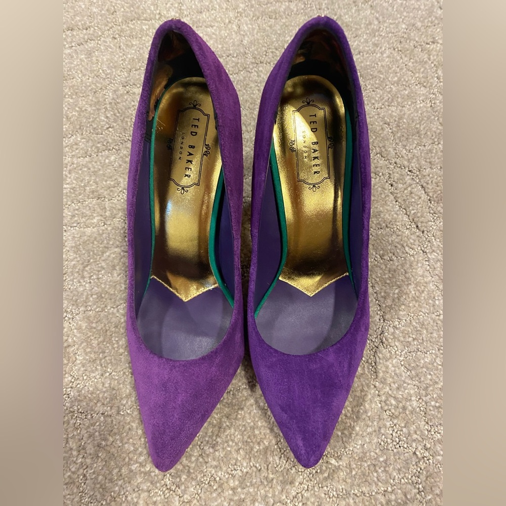 Ted baker royal purple suede high heels size 9
